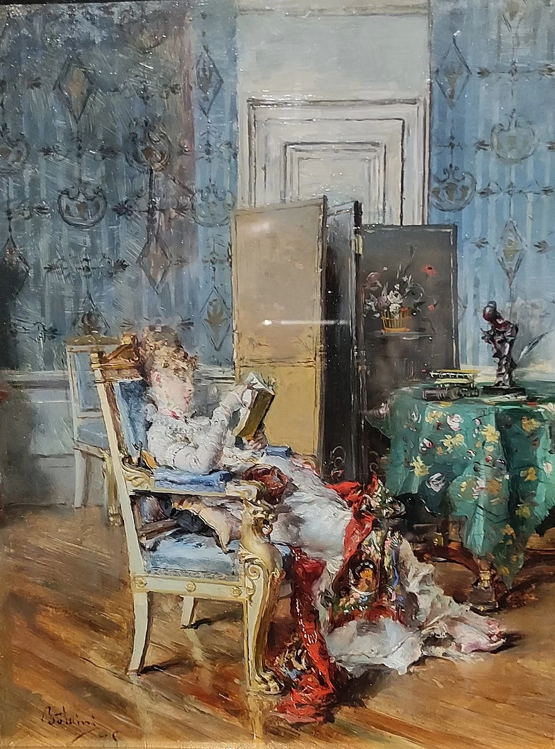 Signora che legge, 1875